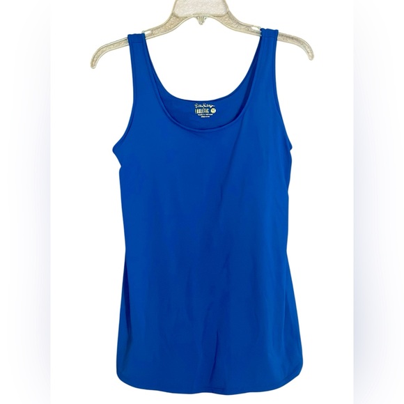 Lilly Pulitzer Tank Top Luxletic Oyster Blue Sunray with Bra women’s medium - Picture 2 of 13